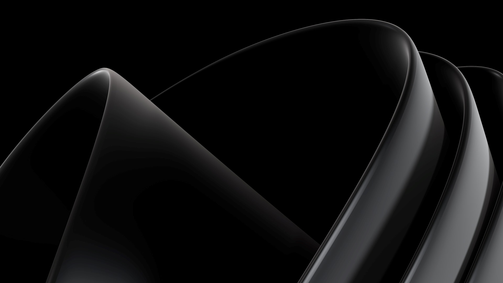 monochromatic abstract of smooth, interlaced black curves on a dark background, creating a sense of sophisticated fluid movement 