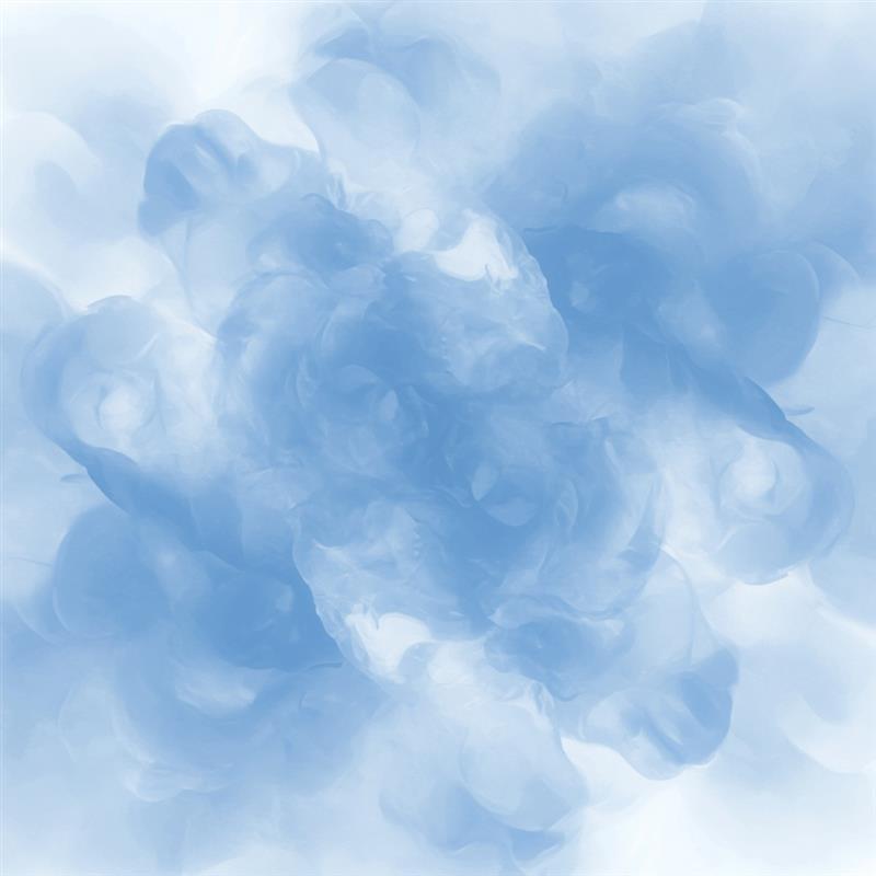 A soft blend of light blue and white, creating a dreamy, ethereal fume that resembles a clear sky