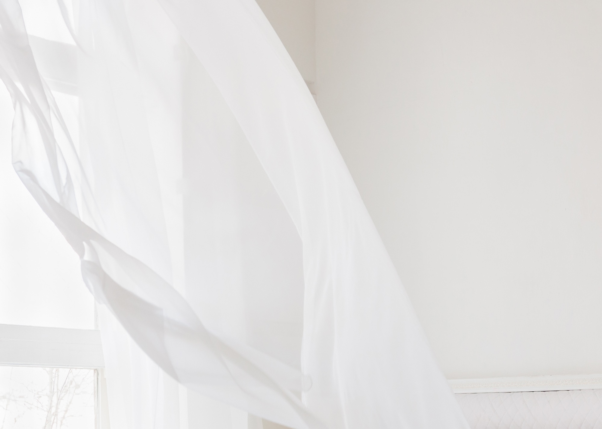 Sheer white curtins with 